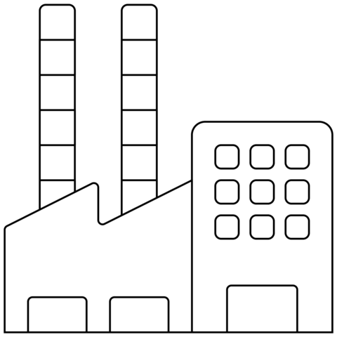 Factory Emoji Coloring Page